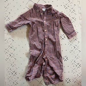 Orange and Blue Ralph Lauren Plaid Jumpsuit 6M